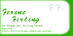ferenc hirling business card